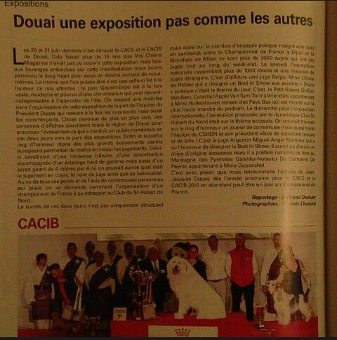 De L'Appel De La Montagne - parution dans Vos chiens magazine